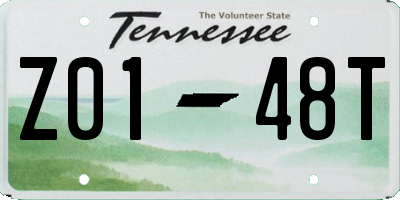TN license plate Z0148T