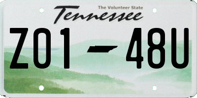 TN license plate Z0148U