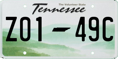 TN license plate Z0149C