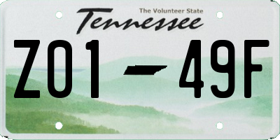 TN license plate Z0149F