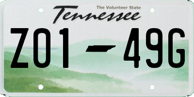 TN license plate Z0149G
