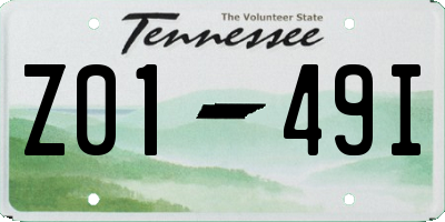 TN license plate Z0149I