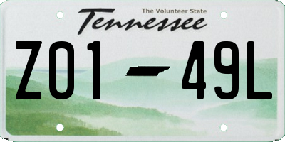 TN license plate Z0149L
