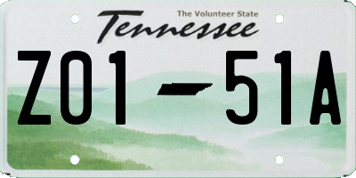 TN license plate Z0151A