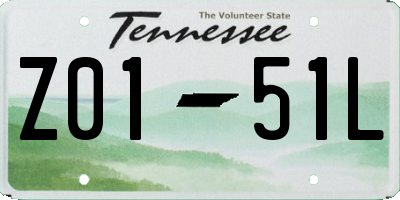 TN license plate Z0151L