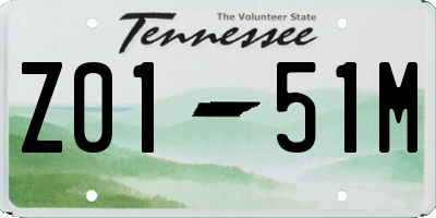 TN license plate Z0151M