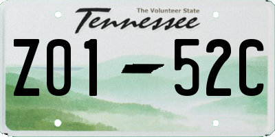 TN license plate Z0152C