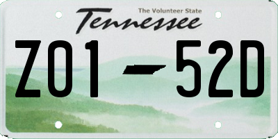 TN license plate Z0152D