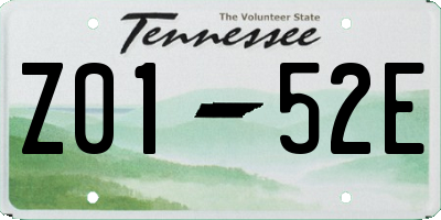 TN license plate Z0152E