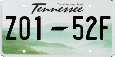 TN license plate Z0152F