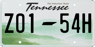 TN license plate Z0154H