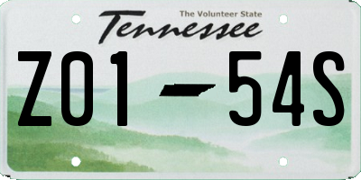 TN license plate Z0154S