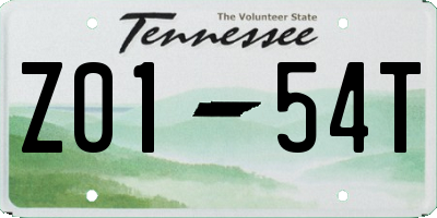 TN license plate Z0154T