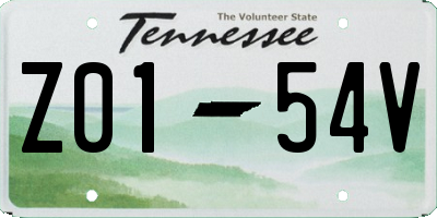 TN license plate Z0154V