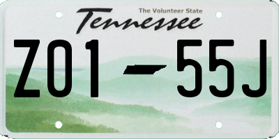 TN license plate Z0155J