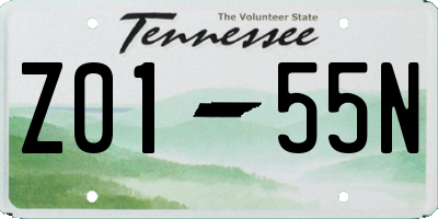 TN license plate Z0155N