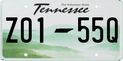 TN license plate Z0155Q