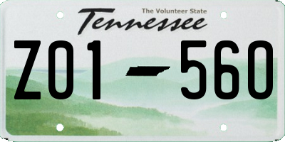 TN license plate Z0156O