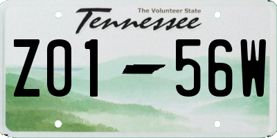 TN license plate Z0156W