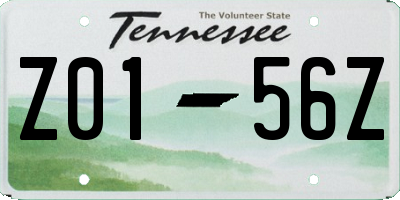 TN license plate Z0156Z