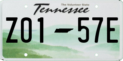 TN license plate Z0157E