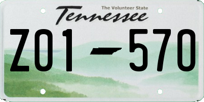 TN license plate Z0157O
