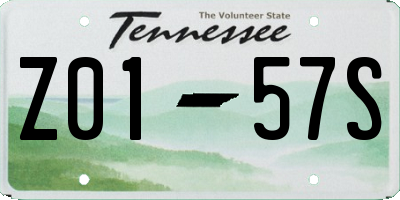 TN license plate Z0157S