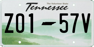 TN license plate Z0157V