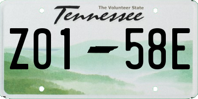 TN license plate Z0158E