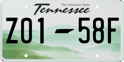 TN license plate Z0158F