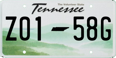 TN license plate Z0158G