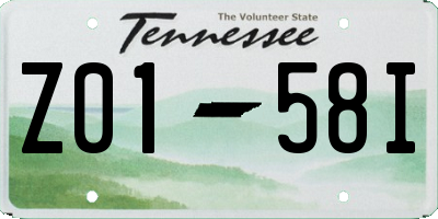 TN license plate Z0158I