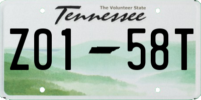 TN license plate Z0158T