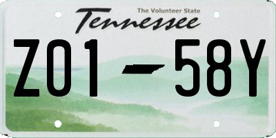 TN license plate Z0158Y