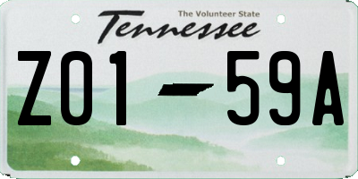 TN license plate Z0159A