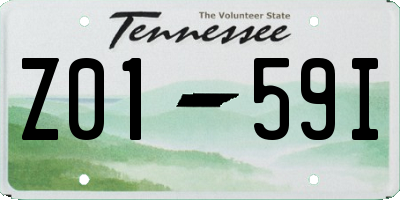 TN license plate Z0159I