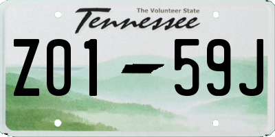 TN license plate Z0159J