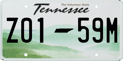 TN license plate Z0159M