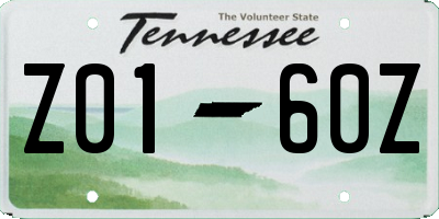 TN license plate Z0160Z