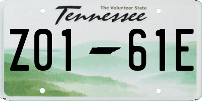 TN license plate Z0161E