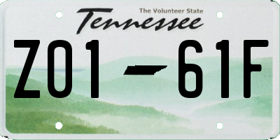TN license plate Z0161F