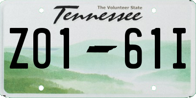 TN license plate Z0161I