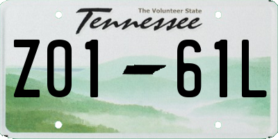 TN license plate Z0161L