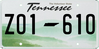 TN license plate Z0161O