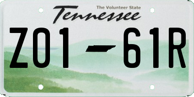 TN license plate Z0161R
