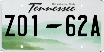 TN license plate Z0162A