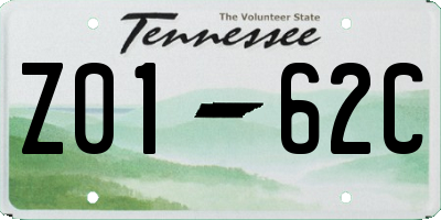 TN license plate Z0162C