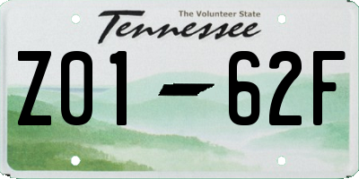 TN license plate Z0162F