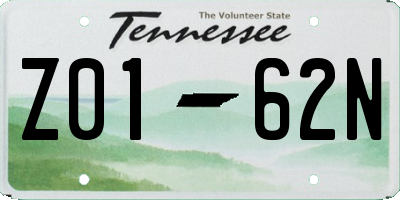 TN license plate Z0162N