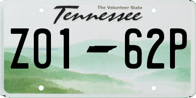 TN license plate Z0162P